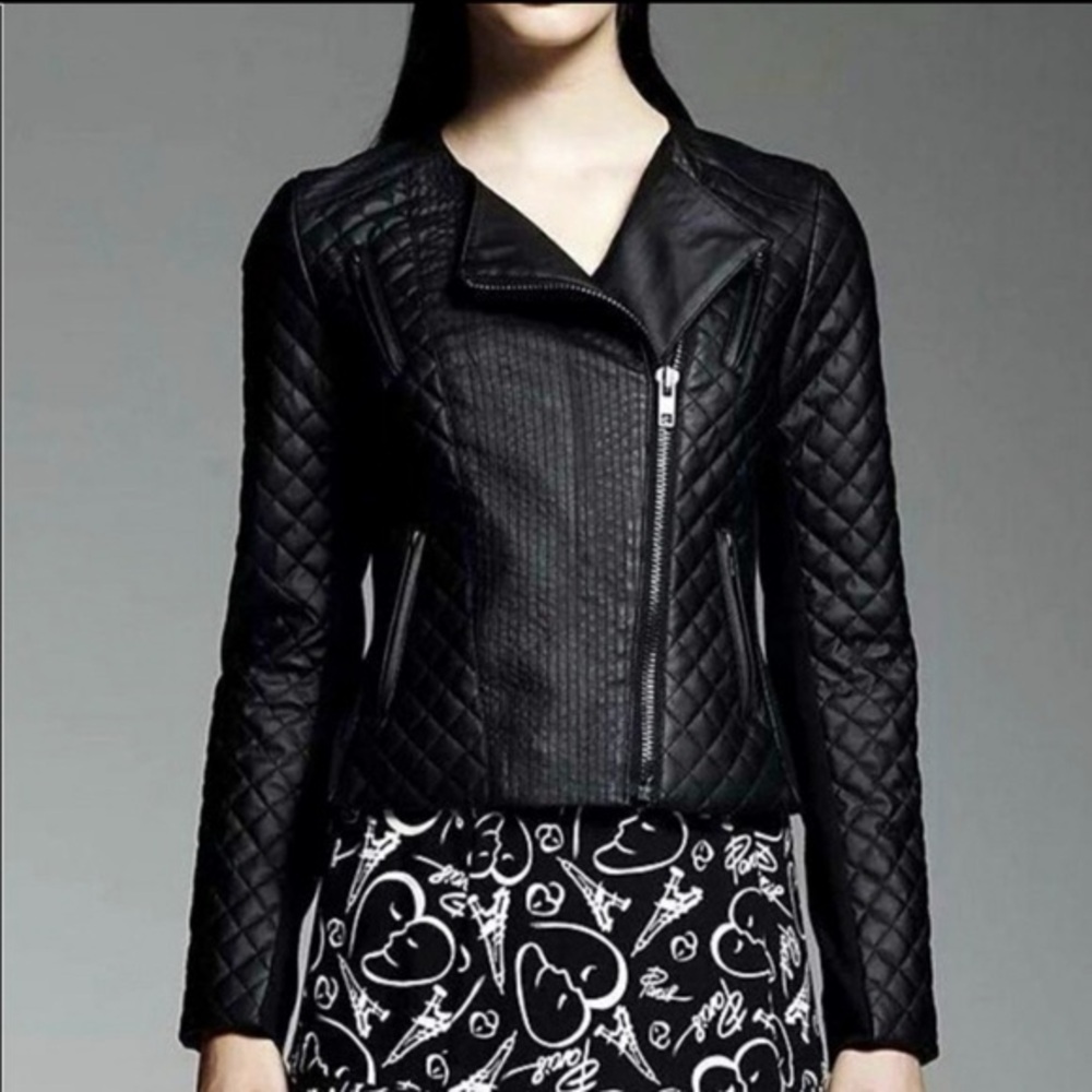 CATHERINE MALANDRINO WOMENS CROPPED JACKET Sz S BLACK